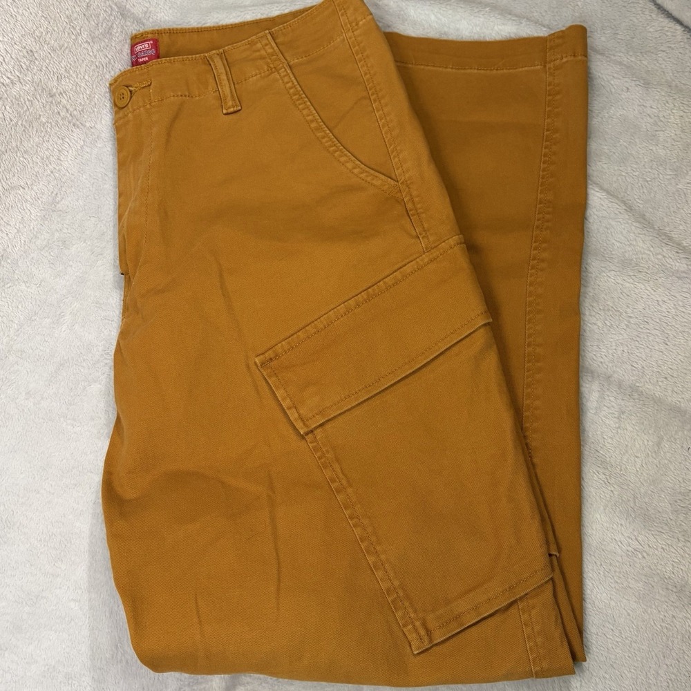 Levi's XX Cargo Twill Pants Men 32x32 Mustard Preppy Standard Taper Stretch